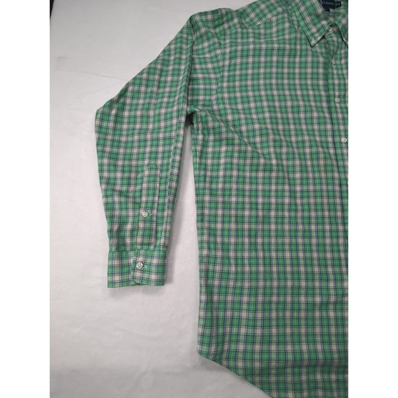 Ralph Lauren Mens Soft Shirt M Blake Button Down Green Plaid Pony 100% Cotton - Picture 2 of 9